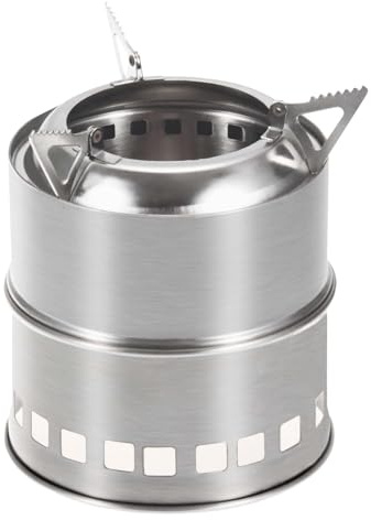 Camping Stove Fire Pit, Portable Camping Cooker Mini Wood Stove Outdoors Cookware Essentials Survival Equipment for Outdoor Garden Cooking BBQ