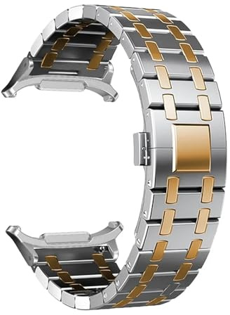 Jazoxy För Watch 7 Ultra 47mm klockarmband Länkarmband för Galaxy Ultra 7 47MM Inga luckor klockarmband i metall(SRG)