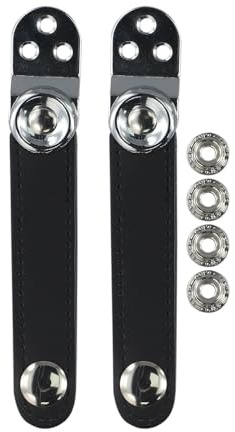 Allthingstore Akkordeon-Balg-Teile, PU-Lederriemenhalter mit 4 verstellbaren Schnallen für Bassinstrumente (8,6 cm)