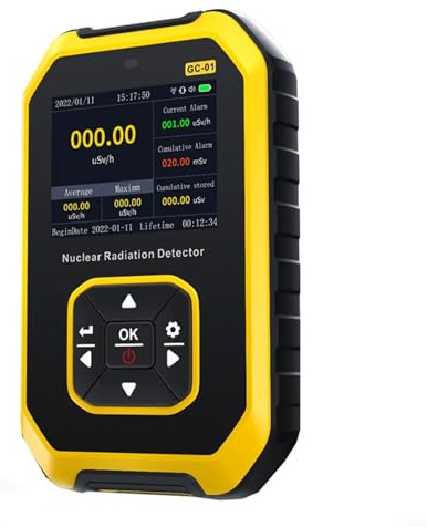 HOHOVYVY Contatore Geiger GC-01 per contatore Geiger Rilevatore di radiazioni nucleari contatore di persone(giallo)