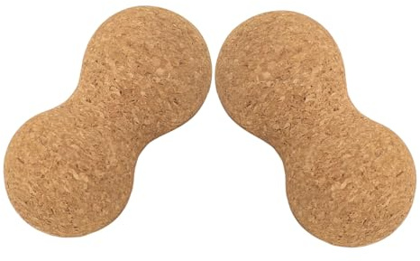 Anneome 2pezzi Palline in Sughero per Massaggio Terapia Palline da Lacrosse per Relax di Schiena e Collo Massaggiatore Rullo Compatto per Fitness e Yoga