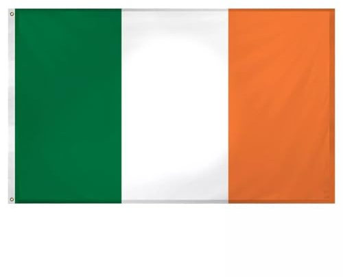 Bandera del Mundial 2026 - Bandera Nacional Oficial de 1,5 m x 0,9 m, Doble Cara con Ojales de Latón para EE. UU., Canadá y México (República de Irlanda)