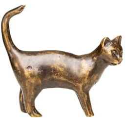 Generisch Bronze-Skulptur Katze | stehend | Mini | 6x2x5,5cm | Tierfigur aus Bronze | handgefertigt
