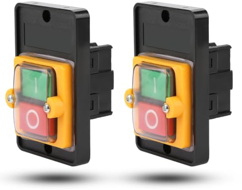 Interrupteur à bouton-poussoir, 2 pièces AC220V/380V 10A KAO-5 étanche à l'eau ON OFF interrupteur à bouton-poussoir autobloquant bouton-poussoir de contrôle de l'équipement