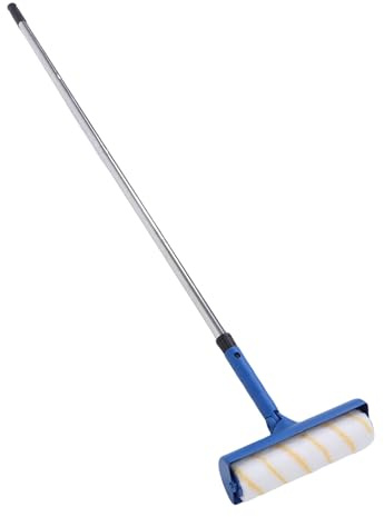 HELEVIA Kit de Rouleaux à Peinture Anti-éclaboussures, Rouleau à Peinture de 10 Pouces avec Rallonges en Acier Inoxydable, Couvercles de Brosse, Grattoir pour Murs de Plafond (Bleue)