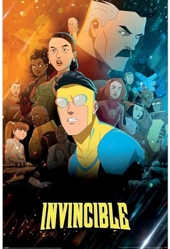 Invincible (Character Montage Maxi-Poster, 60 cm x 90 cm, offizielles Lizenzprodukt, Superhelden-Wandkunst, Premium-Druck für Spielzimmer, Büros & Sammler