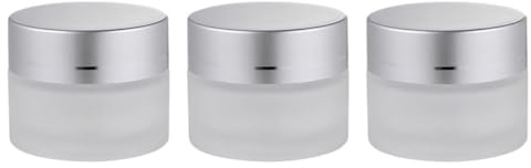 SEWACC Lot de 3 Pots de Crème en Verre Dépoli 5G Mini Récipients Cosmétiques Étanches pour Échantillons et Conservation pour Soins Peau et Rangement Bijoux