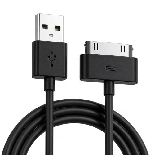 1x Peak Power 30-Pin USB Lade- & Synchronisationskabel 1m - Kompatibel mit iPod Nano, Touch, Classic, Video, iPhone 3G / 3GS / 4 / 4S & iPad 1/2 / 3 (Schwarz)