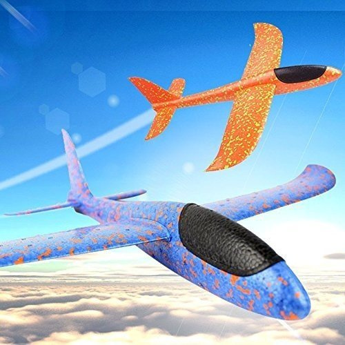 CoolBitz Large Launcher Foam Glider, Hand Throw, Colorful Airplane Model Plane, Kids Children Toy, Outdoor Sports Flying, Toy Foam Aircraft for Girls and Boys, Fun Game 47 cm