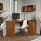 RICOO Schreibtisch klein 136 x 101 x 75 cm Eiche WM083-ER rustikal Dunkelbraun Bürotisch Eckschreibtisch