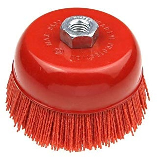 Wzrx7 - shop Spazzola a Disco Filo in Nylon - Utensile per smerigliatrice angolare abrasiva in polimero con spazzole Abrasive in Nylon a Tazza (1 Pezzo 115 * M14, P80,4.5 Pollici)