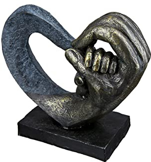Casablanca Skulptur Hands of Love - Deko Figur Herz - Dekoration und Geschenk - Höhe 14 cm
