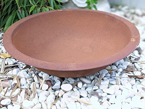 Edelrost Feuerschale mit Rand Garten Pflanzschale 40 (36+2+2) cm aus Metall 1.8mm 032192
