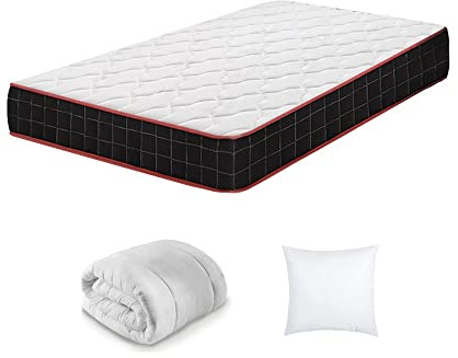 IZTOSS Matelas 90x190 avec Couette Oreiller. Mousse,Confort,Soutien Parfait