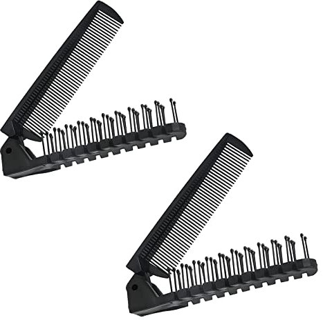 2 Pezzi Piccola Pieghevole Spazzola per Capelli, Spazzola per Capelli Viaggio, Spazzola per la testa di Massaggio e Pettine a Denti Fini, Pettine Tascabile per Bambini e Adulti, Non Tira i Capelli