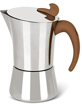 Caffettiere Piano Cottura in Acciaio Inossidabile Macchina per caffè espresso Latte Mocha Caffettiera Strumento for Home Office Bollitore per caffettiera a gas e a induzione (Color : A Size : 240ml)