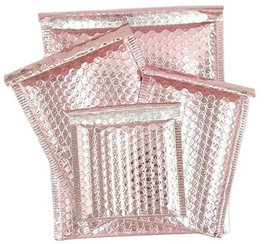 20Pcs/Lot Rose Gold Bubble Mailer Envelopes 6 Size Bubble Envelope Foam Foil Shipping Mailing Bag for Gift Packaging Envelope-25x30cm