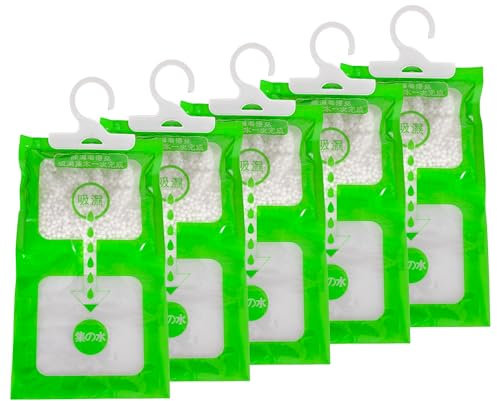 Yukaiwn Luftentfeuchter zum Aufhängen, 5 Stück, 500 g, mit Feuchtigkeitskristallen, für Schränke und Zuhause, Küche, Garage, Schlafzimmer, Auto, blockiert feuchtes Kondensat