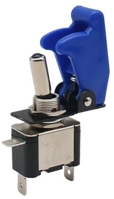 KLVN Interruttore a levetta illuminato a LED per auto, barca, camion, con protezione di sicurezza per aerei, rosso, blu, verde, giallo, bianco, 12 V 20 A (colore: blu scuro)