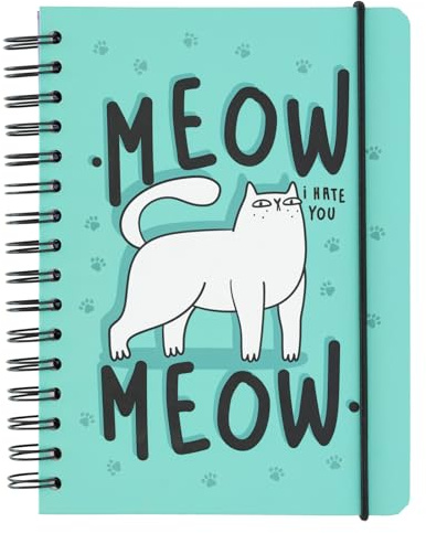 Grupo Erik Bullet Journal Dotted Meow Meow - Hard Cover Notizblock A5 Ringbuch Notizbuch A5 Dotted Tagebuch für Erwachsene und Kinder mit Ringbindung