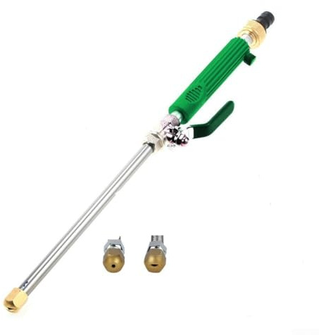 ZAMETTER Pistola idropulitrice 2 in 1 con asta lunga ad alta pressione, per irrigare il giardino, l'autolavaggio, in acciaio , con asta lunga (verde)