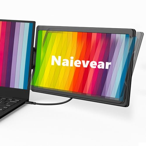 Naievear Portable Monitor, 11.6/14.1Inch 1920 x 1080 Full HD Dual Monitor Screen Extender with HDMI/Type-C/USB-C Plug and Play, for Laptop PC/Mac/Phone (13.3)