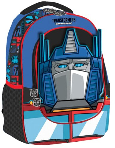 Maricart | Zaino Scuola Elementare per Bambini 32x21x42 cm Zainetto da Bambino con Luci, Suono e 2 Compartimenti con Chiusura a Zip - Transformers