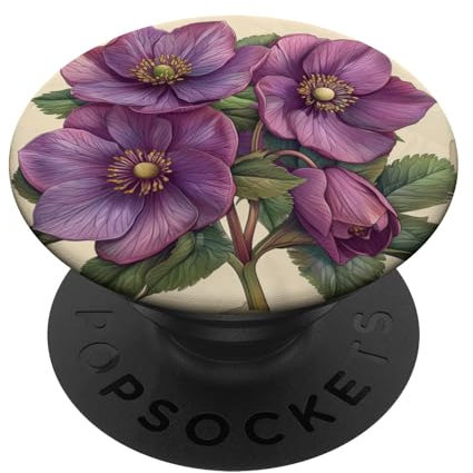 Motif floral hellébore PopSockets PopGrip Interchangeable