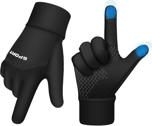 AURUZA Winterhandschuhe für Damen Männer Kaltes Wetter, Winterradhandschuhe für Männer Handschuhe mit Touchscreen Fingern, wasserdichte Thermohandschuhe für Radfahren Laufen Fahren S