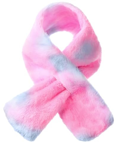 Coume Kids Scarf Girls Boys Toddlers Winter Rainbow Scarf, Gradient Pink