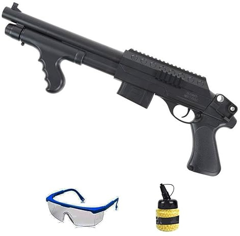 Fucile Saigo 0681 Muelle (6 mm) | Fucile Airsoft calibro 6 mm + bottiglia + occhiali protettivi. Pistola per iniziare con l'Airsoft (Potenza: 1 joule)