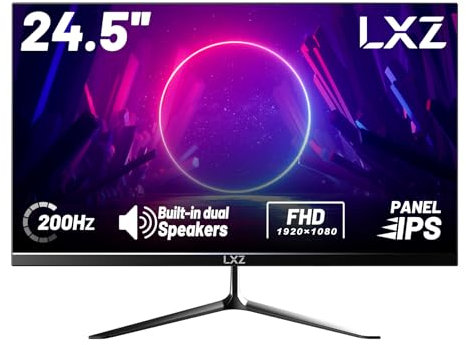 LXZ 24.5 Inch Gaming Monitor 200Hz, FHD 1080p, 1ms, DP/HDMI, Eye Care, Wall Mount Compatible