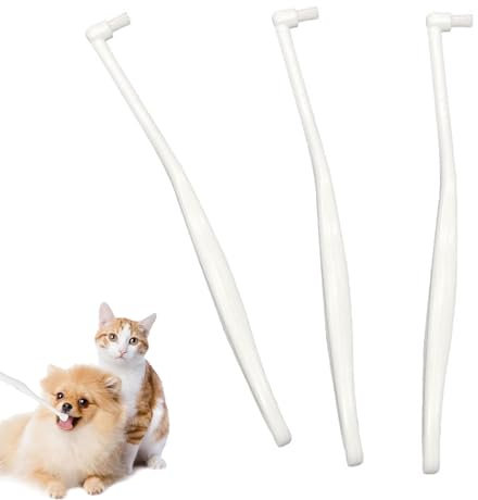 3 Stück Hundezahnbürsten, Ultraweiche Haustierborsten Haustier-Zahnbürste mit ultraweichen Nano-Borsten Katzenzahnbürste, Mini-Zahnbürste für empfindliches Zahnfleisch von Haustieren