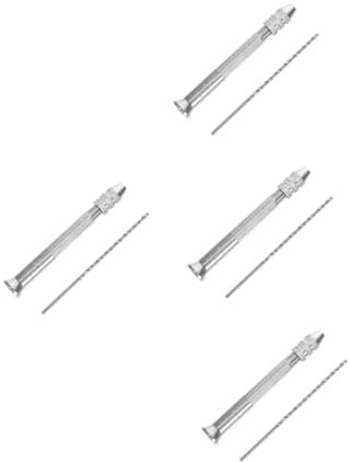 SHINEOFI 1 Juego Perforadora Manual Con Broca Herramientas De Perforación Rotatoria Taladro Manual Perforadora Modelo Herramienta De Taladro De Mano Microtaladro Brocas De Mano Metal Silver
