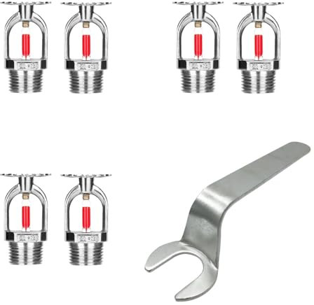 Wuyangcun 6-Pack Brandsprühköpfe 1/2 Zoll Gewinde 68 ° C 150 ° F Quick Response Hängender Typ mit Universalschlüssel für den Heim- und Gewerbeeinsatz