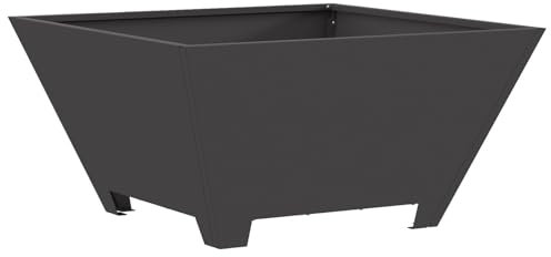 vidaXL Hoguera Cuadrada 60 x 60 cm en Acero | Diseño Portable y Resistente al Óxido, Ideal para Reuniones en el Jardín y el Patio, Estilo Minimalista, Calentador Exterior, Pisos Resistentes, Solución