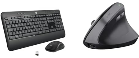 Logitech MK540 Advanced Combo & Trust Yuno Ratón Vertical Inalámbrico