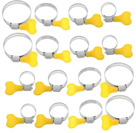 Operitacx 16pcs Adjustable Stainless Steel Hose Clamp Thumb Screw for Plumbing and Automotive Repairs