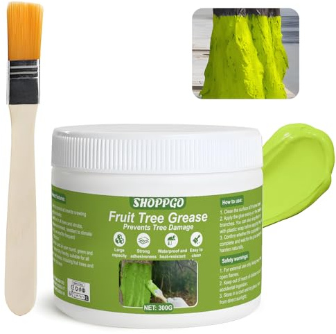 SHOPPGO Fruit Tree Grease, Tree Grease for Fruit Trees, Insect Barrier Glue, Natural Barrier, Protect Trees and Can Also be Used Indoors, Green and Environmentally Friendly, 300G
