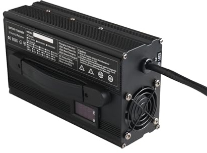 Lzyjck Chargeur de Batterie Plomb-Acide 900 W 24 V 25 A avec Ventilateur et Charge d'entretien pour Chariot élévateur, transpalette, autolaveuse et voiturette de Golf,Noir,6#
