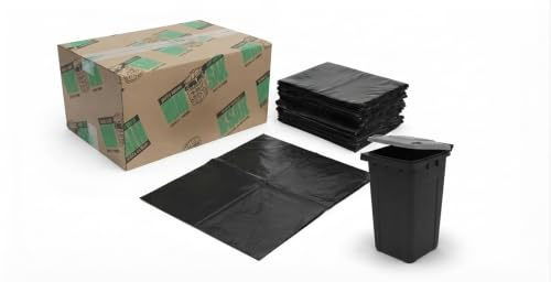 50 x Super Heavy Duty Compactor Sacks 160L – 300 Gauge Commercial Refuse Bags, 30kg Capacity, 20 x 34 x 47 Inches, Extra Strong Black Bin Liners – 50 Pack Super Compactor Sack