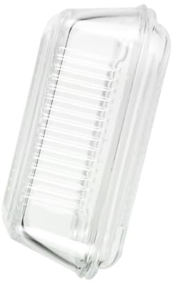ROMISBABA Plateau à Beurre En Verre Transparent Rectangulaire 17x11x7,8 Cm Plateau Fromage Assiette De Service Matériel Solide Cuisine Et Restaurant Usage Festif