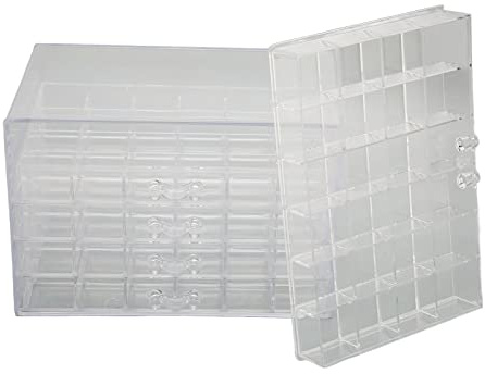 URSXODAWQ Scatola di conservazione per gioielli trasparente a 120 scomparti, contenitore per gioielli con 5 cassetti rimovibili e coperchio per orecchini, anelli, perline e monete, organizer
