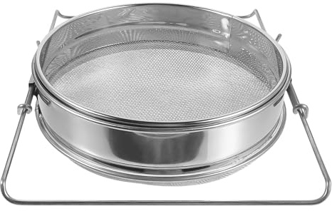 DINHEAROM Filtro de Miel de Metal Acero Inoxidable Doble Capa 1 Pieza Cedazo para Apicultura Colador Extractor de Miel Malla Fina para Filtrado Casero Utensilio de Cocina Doméstica
