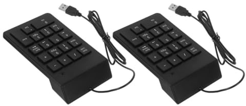 VILLCASE 2 Pezzi Tastierino Numerico USB Portatile Nero 18 Tasti in Plastico, Accesso Rapido e Connettività Usb, per Uso Professionale e Mobile
