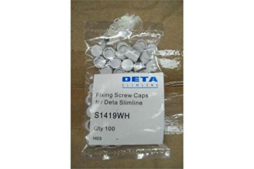 Pack of 100 x Deta S1419WH Spare Screw Cap Covers for Slimline Range (White)