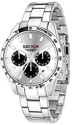 Sector No Limits R3273786007 - Orologio da uomo al quarzo con cinturino in acciaio INOX, grigio., Nastro