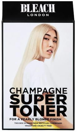 Bleach London Champagne Super Toner Kit - Ammonia-Free Toning for Golden Hour Blonde Finish - Ideal for Neutralising brassiness - with Smooth and Shine Complex (Complete Kit)