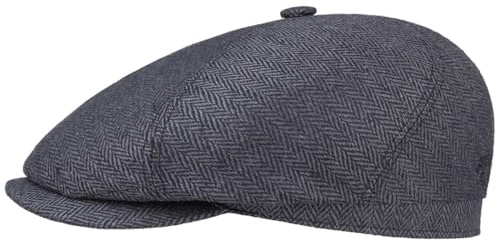 Stetson Milner Flatcap Herren Made in EU Hoher UV-Schutz Elegante Schiebermütze 100% Seide Baumwollfutter Sommer Winter