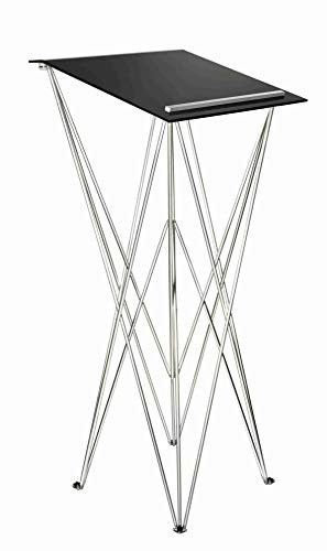 Spider Pult – Stehpult klappbar in schwarz | Acryl Pultplatte 49 x 49 cm | 115 cm Stehhöhe | leichtes, faltbares Rednerpult – Schreibpult aus stabilem Aluminium und Acryl